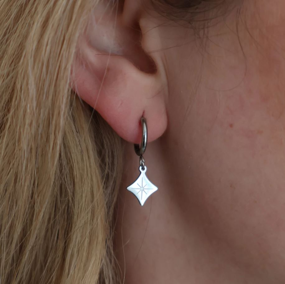 ✨ Diamond Hoop Earrings