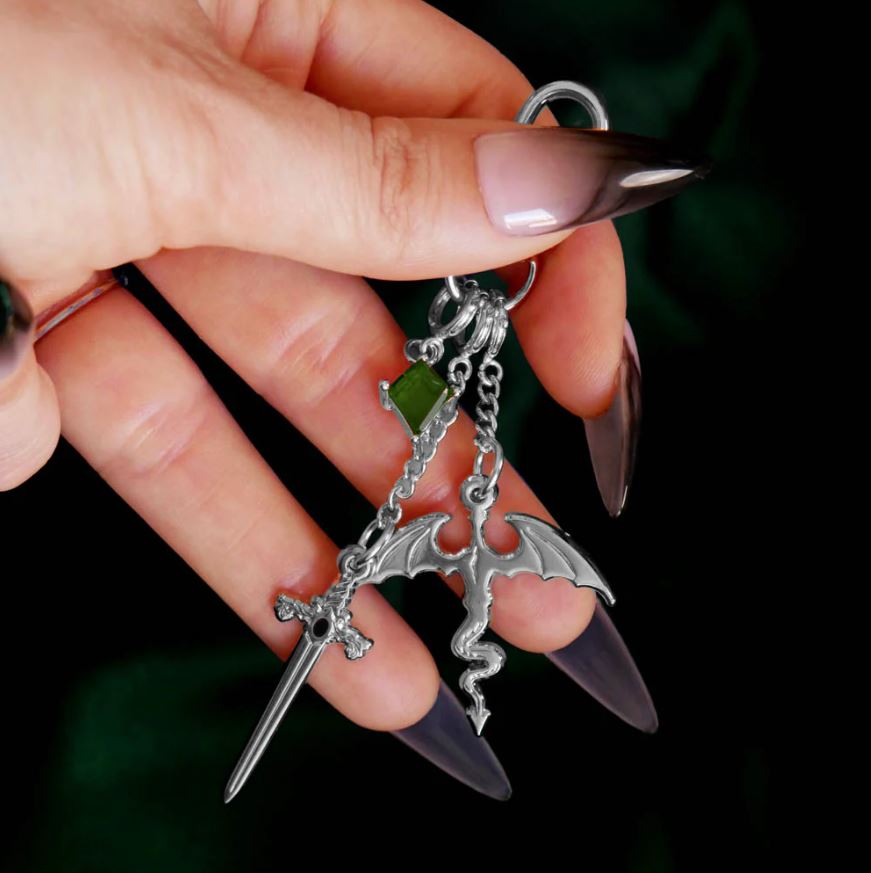 Dragon Rider Charmlet - Silver