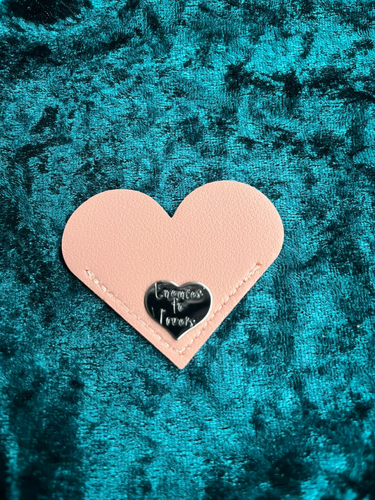 Enemies to Lovers – Heart-Shaped Leather Bookmark