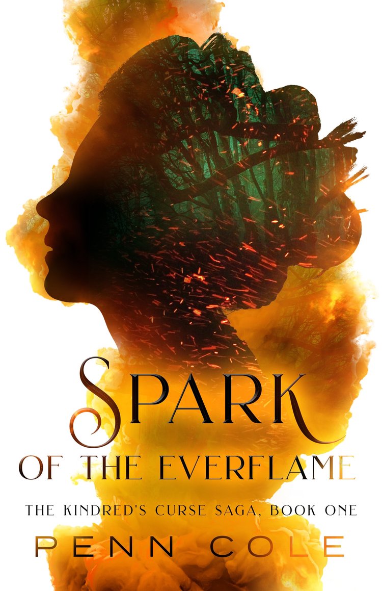 Fantasy novel cover 'Spark of the Everflame' by Penn Cole.