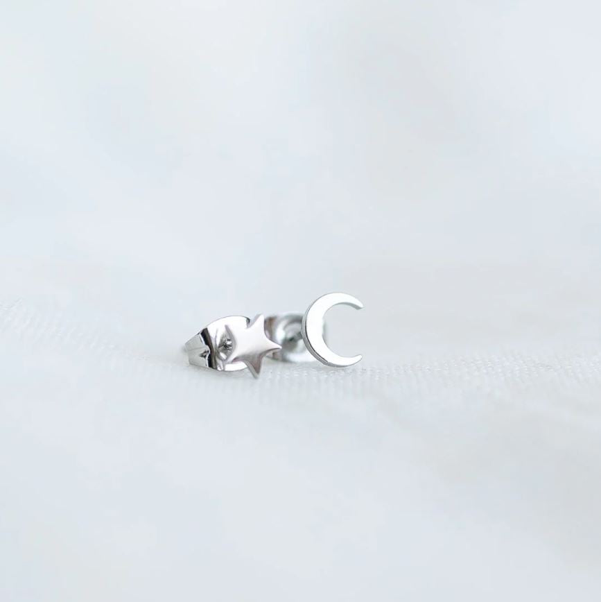🌙 Star & Crescent Studs
