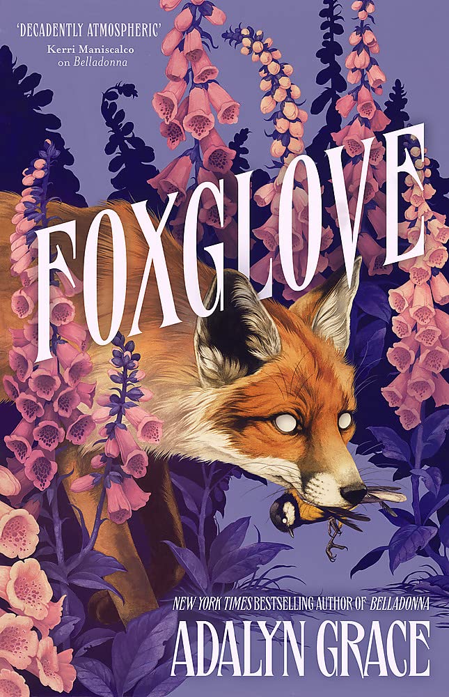 Fantasy novel cover 'Foxglove' by Adalyn Grace, styled with themed props.