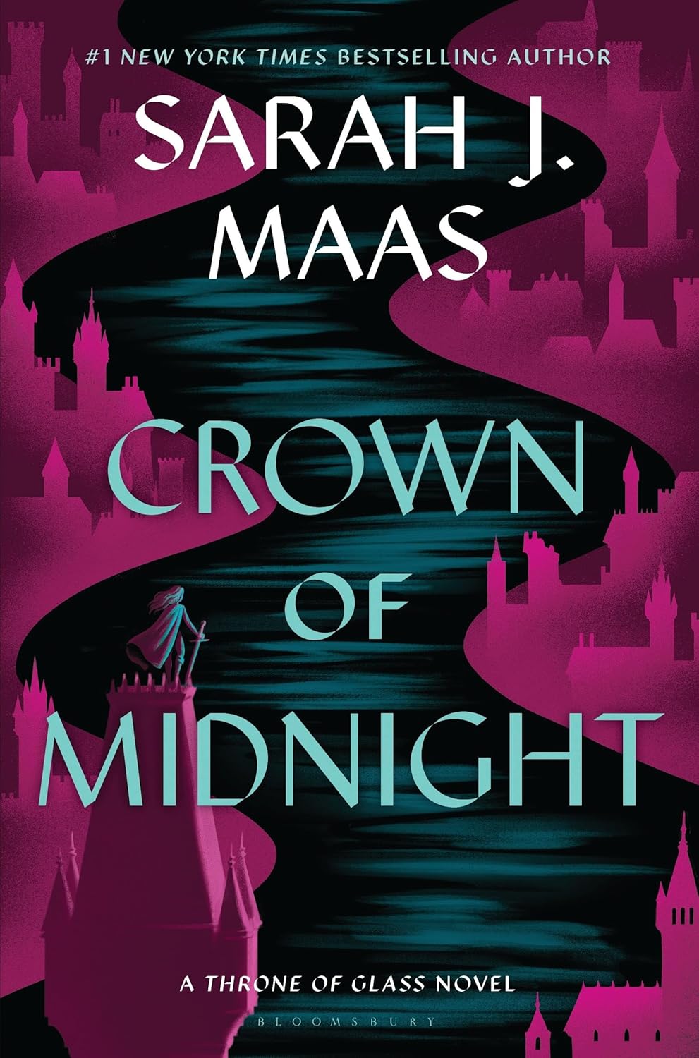 Book cover of 'Crown of Midnight' by Sarah J. Maas with a purple and black color scheme.