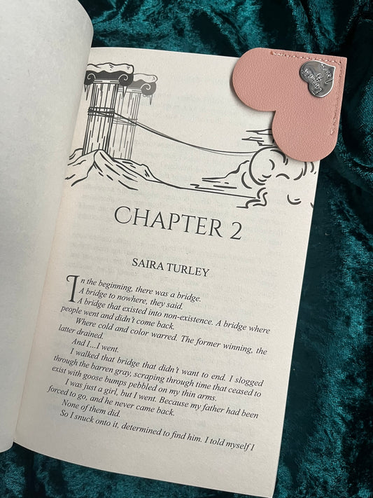 Enemies to Lovers – Heart-Shaped Leather Bookmark