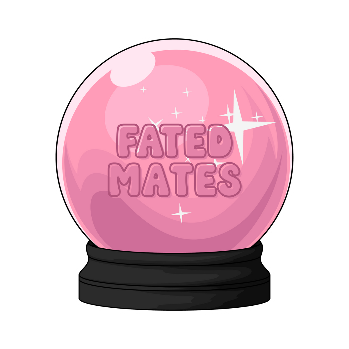 Pink Fated Mates Crystal Ball sticker.