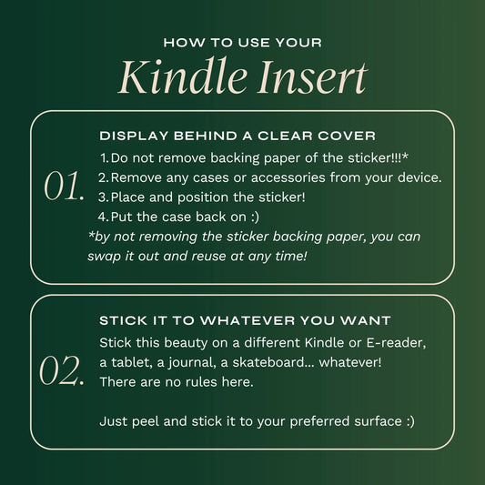 Wonderland Kindle Sticker Insert