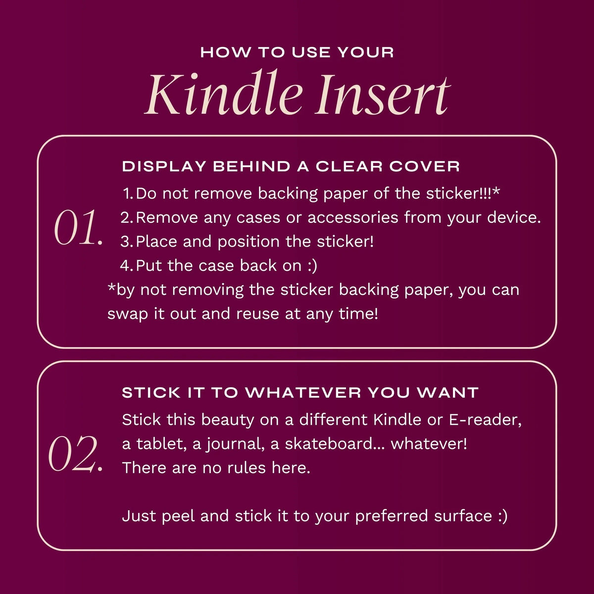Sugar and Spice - Kindle Sticker Insert