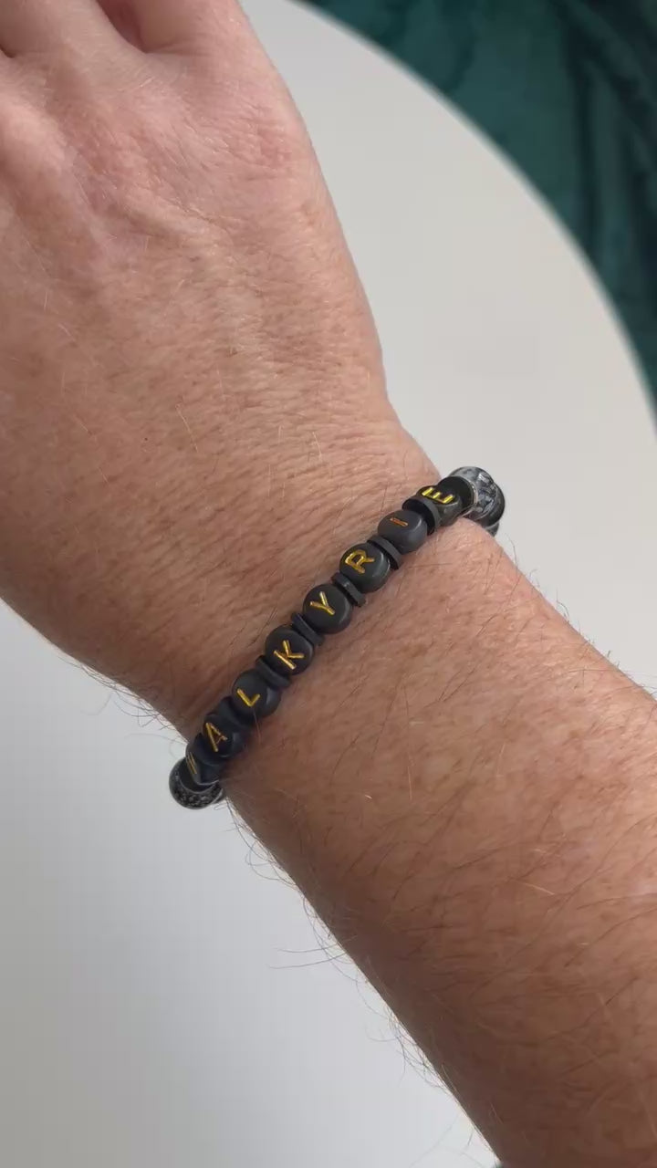 Video of Jess wearing the Valkyrie bracelet.