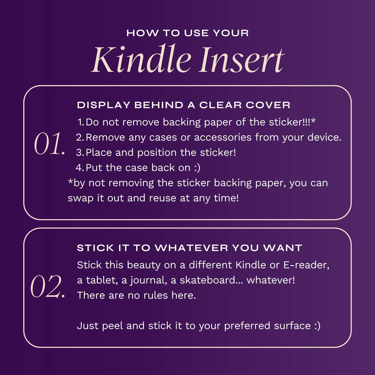 Made of Stars Kindle Sticker Insert